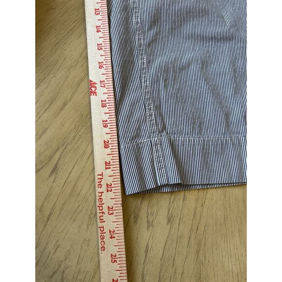 TALBOTS Women's Pinstripe Capri Wide Leg Chino 12 Nautical Coastal Resort Casual - Picture 5 of 11